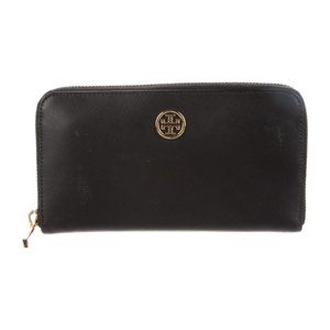 Tory Burch Leather Continental Wallet Black